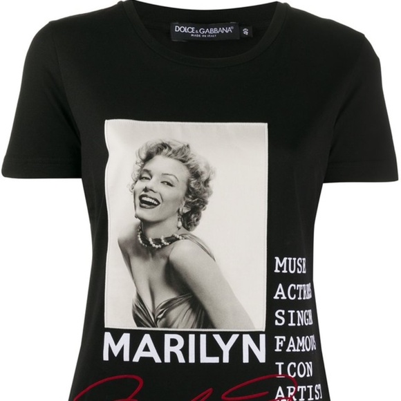 dolce & gabbana Marilyn Monroe print t-shirt in black size 36..NWOT - Picture 1 of 5